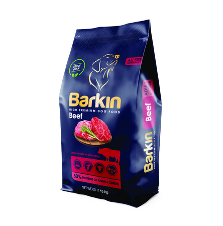 Karma sucha PREMIUM dla psa BARKIN WOŁOWINA 15KG