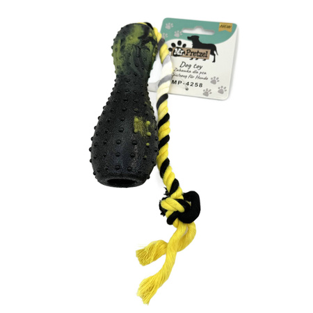 Mr. Pretzel Zabawka Gryzak gumowy  na sznurku Melanż dla psa  15cm