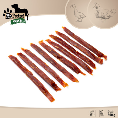 Mr. Pretzel Przysmaki dla psa suszone paski z kaczki 500g