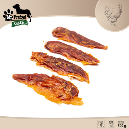 Mr. Pretzel Przysmaki dla psa suszone filety z kurczaka 500g